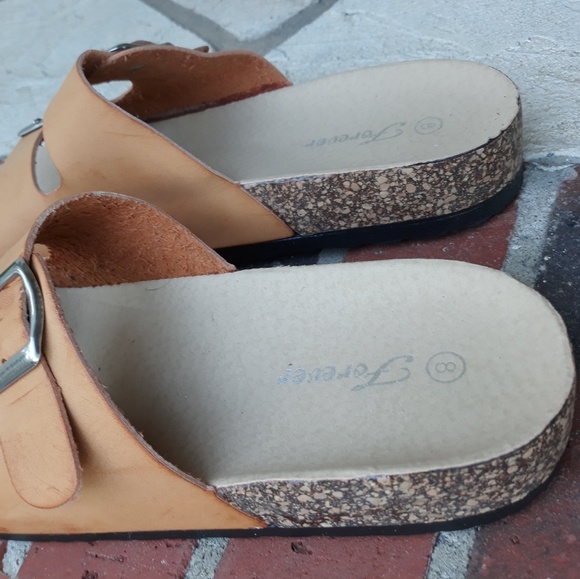 Two strap sandals /Camel tan color /Forever Sz 8 - Picture 4 of 4
